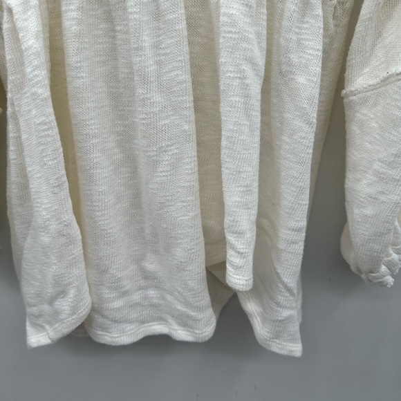 FREE PEOPLE SNOWBELL Babydoll cream boho milkmaid raglan sleeve oversd top NWOT - Picture 6 of 16